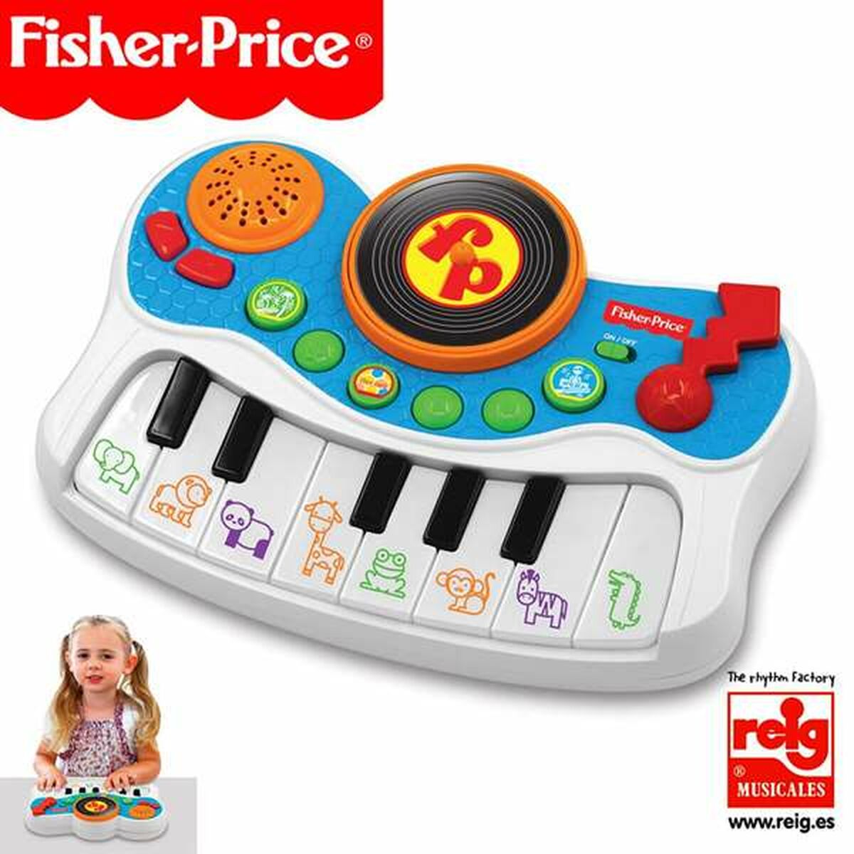 Piano Infantil Fisher-Price Kids Studio com Luzes e Som