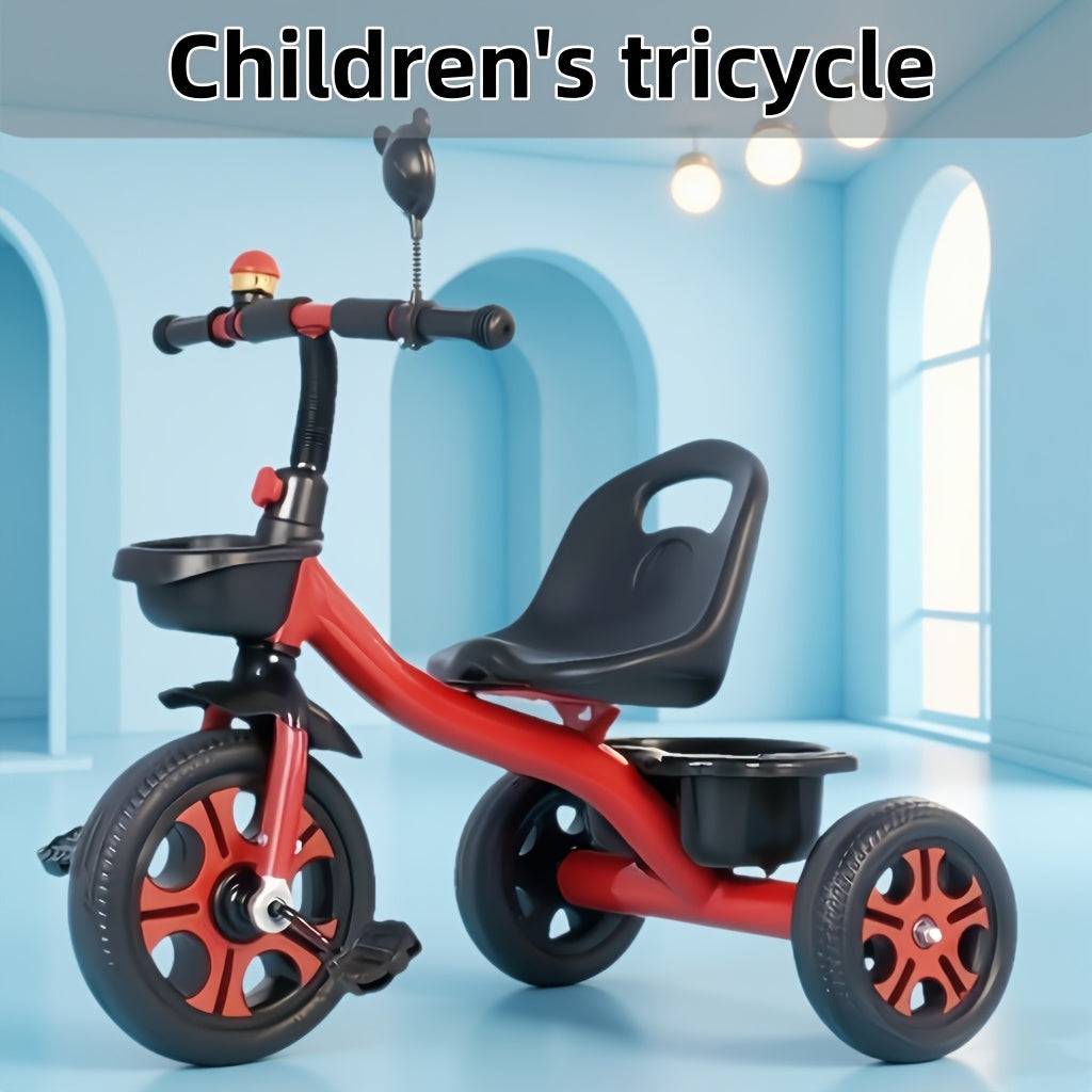 NNETM 3-Wheel Kids Red Tricycle Stainless Steel Bike