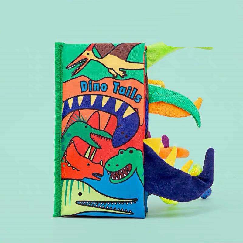 Livro Sensorial de Pano para Bebés – Caudas de Animais