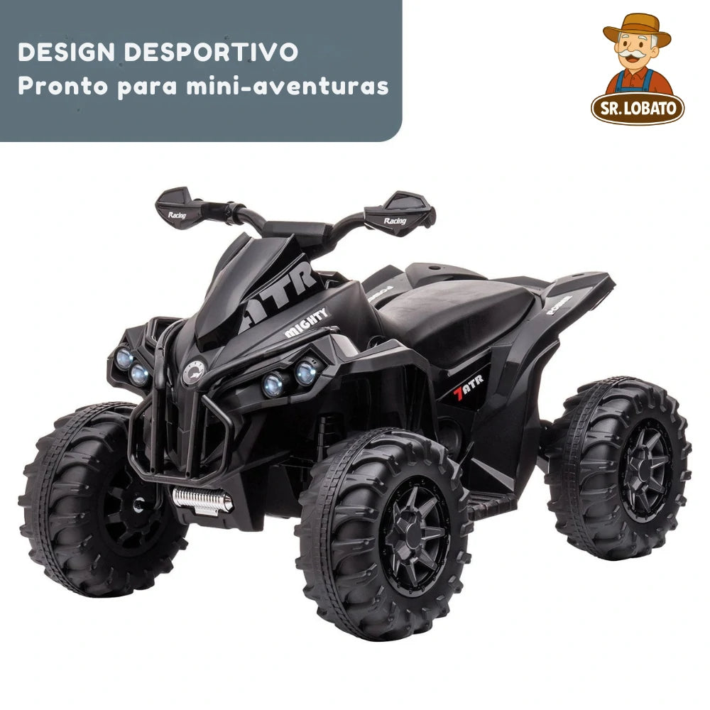 Moto Elétrica Infantil 12V Tipo ATV – Preto