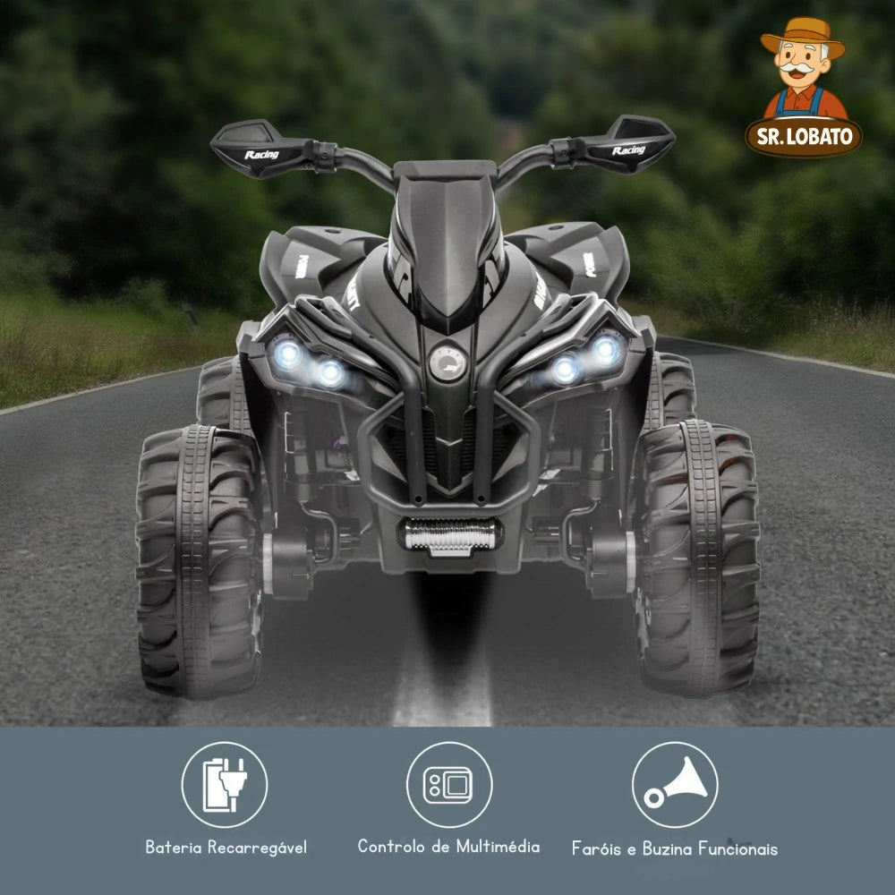 Moto Elétrica Infantil 12V Tipo ATV – Preto