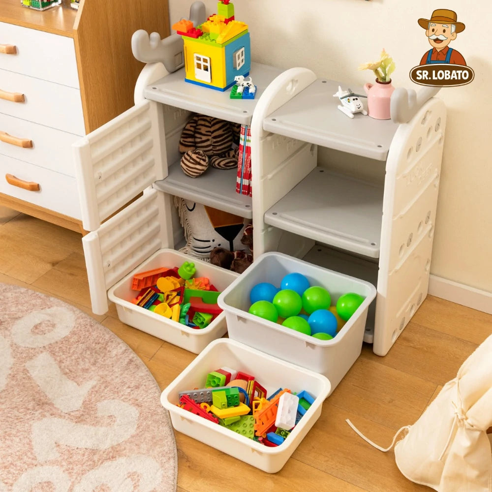 Organizador Infantil com Gavetas e Design de Renas