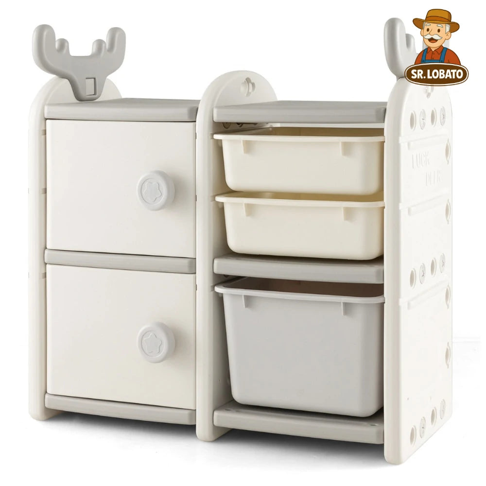 Organizador Infantil com Gavetas e Design de Renas