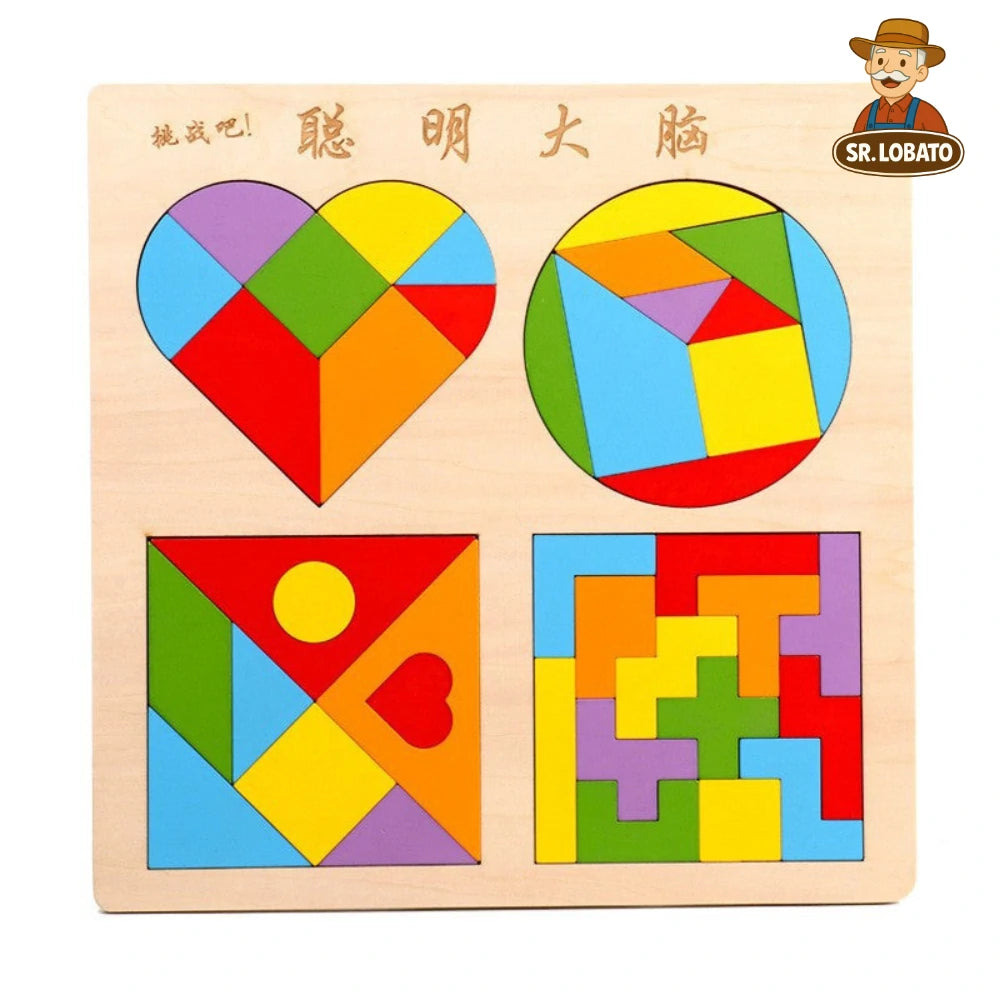 Puzzle Tetris em Madeira Educativo para Crianças