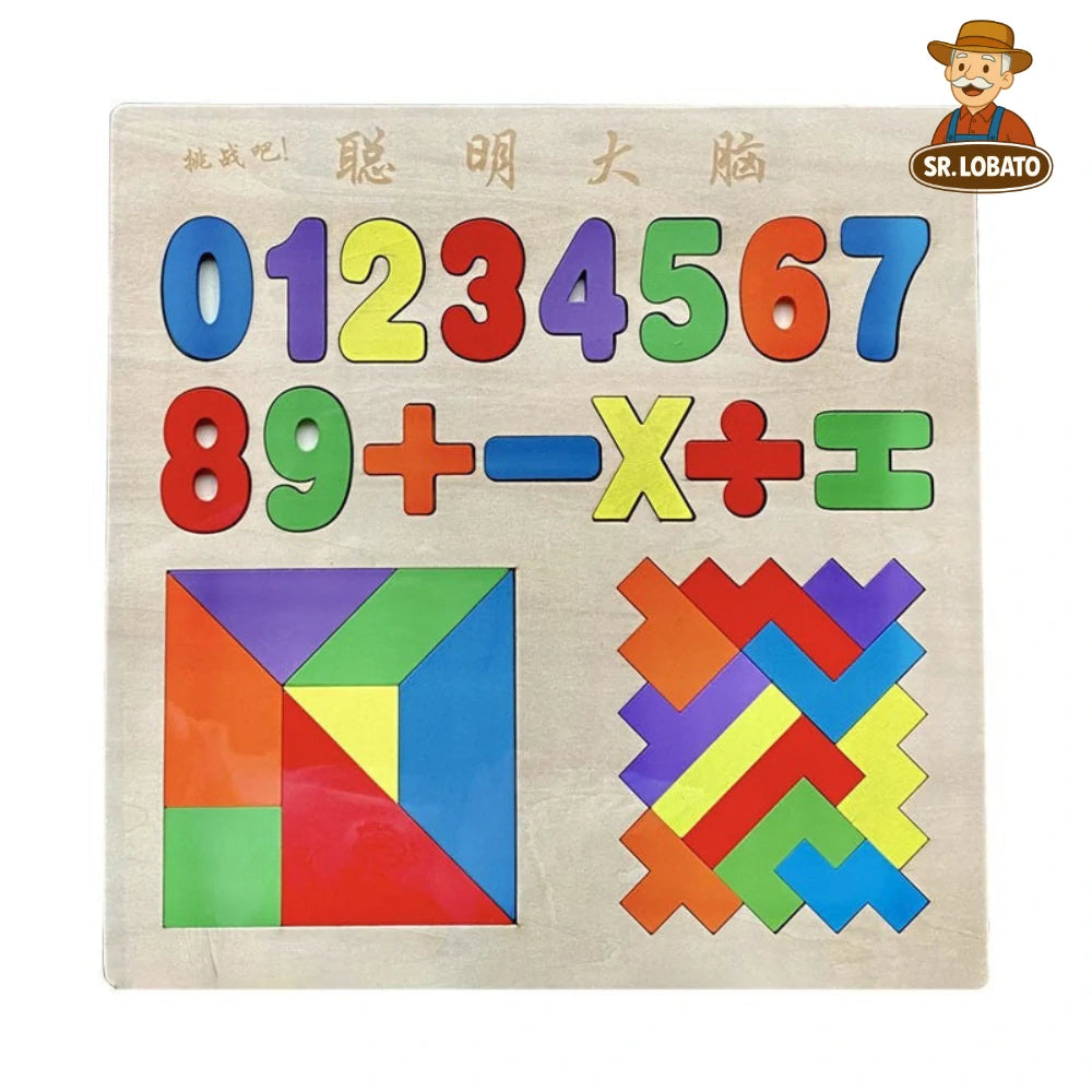 Puzzle Tetris em Madeira Educativo para Crianças