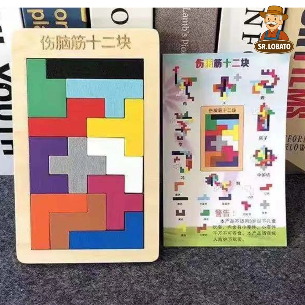 Puzzle Tetris em Madeira Educativo para Crianças