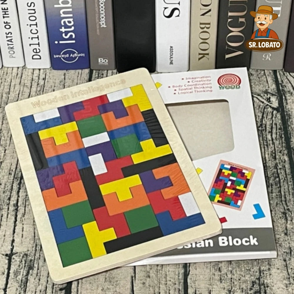 Puzzle Tetris em Madeira Educativo para Crianças