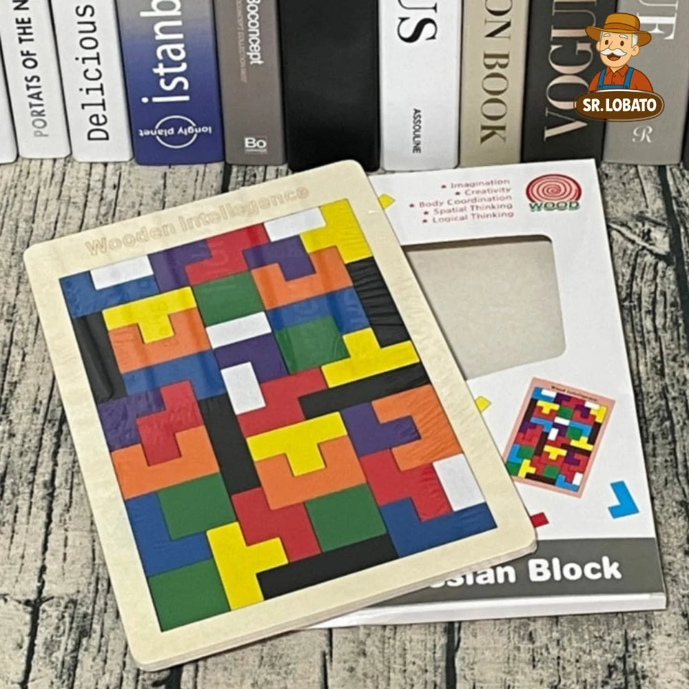 Puzzle Tetris em Madeira Educativo para Crianças