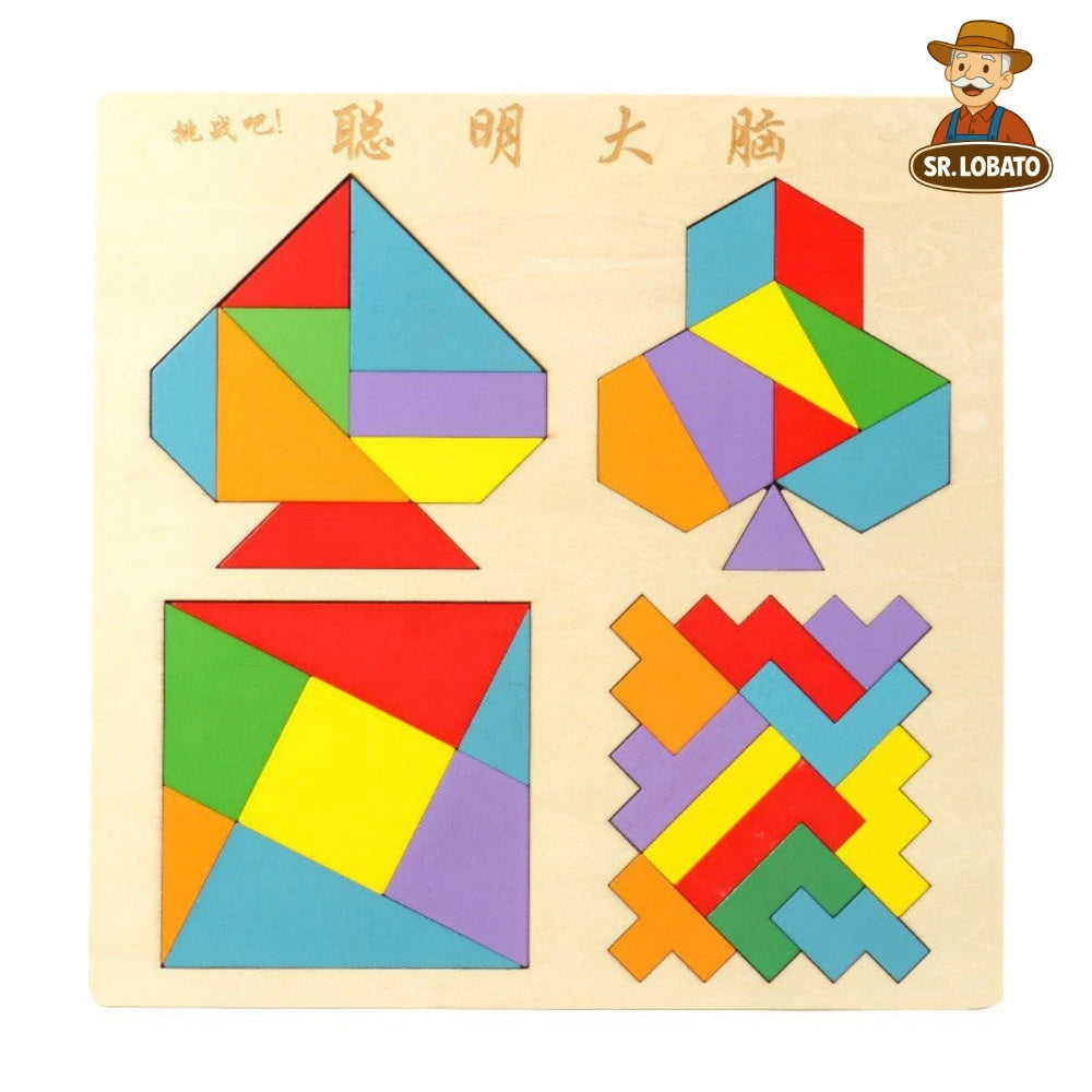 Puzzle Tetris em Madeira Educativo para Crianças