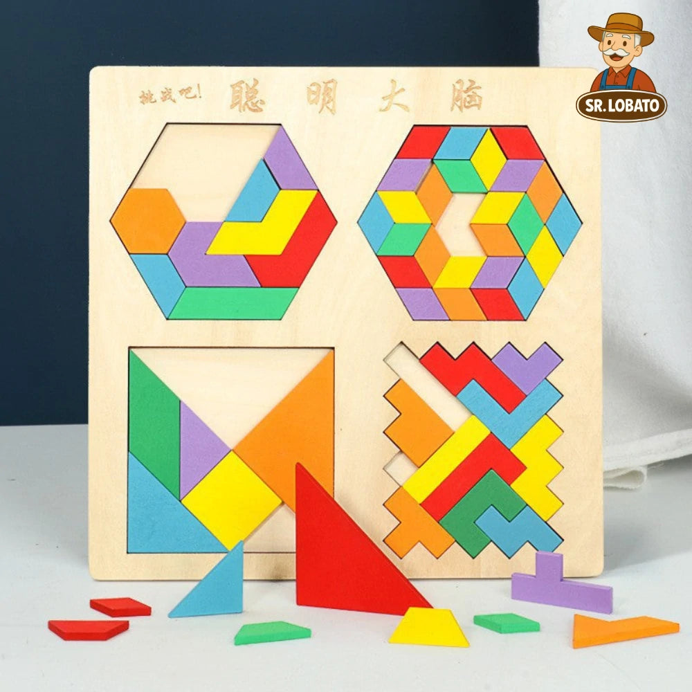 Puzzle Tetris em Madeira Educativo para Crianças