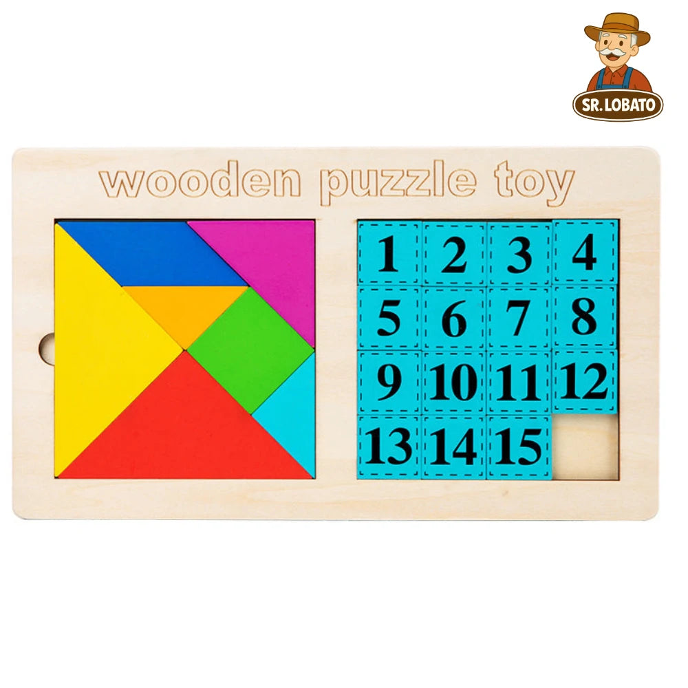 Puzzle Tetris em Madeira Educativo para Crianças