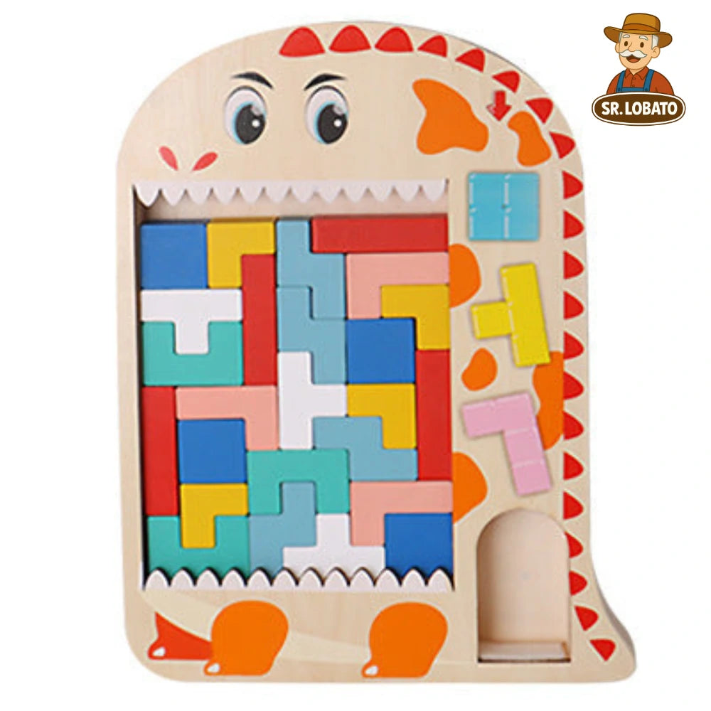 Puzzle Tetris em Madeira Educativo para Crianças