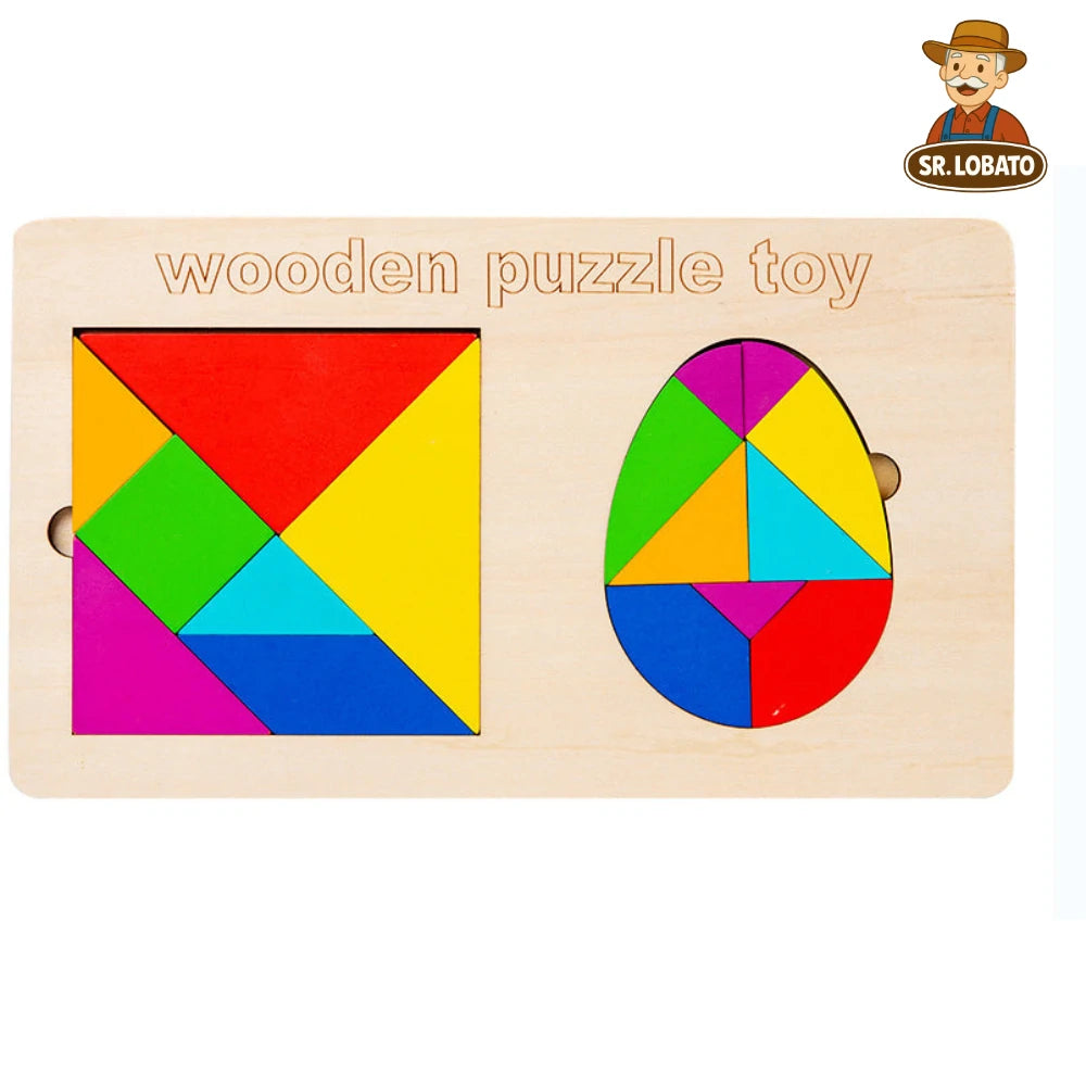 Puzzle Tetris em Madeira Educativo para Crianças