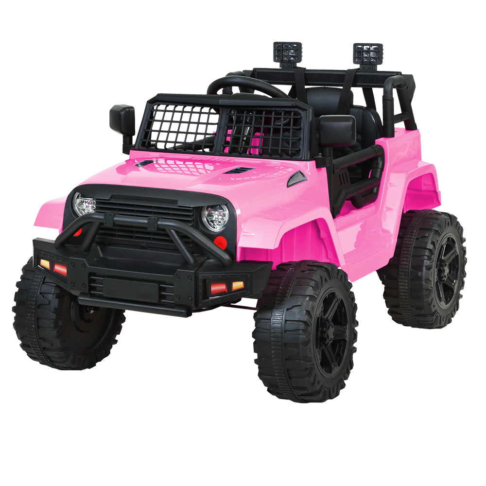 NNEDSZ Carro elétrico infantil 12V Brinquedos Jeep Bateria Controle remoto Rosa
