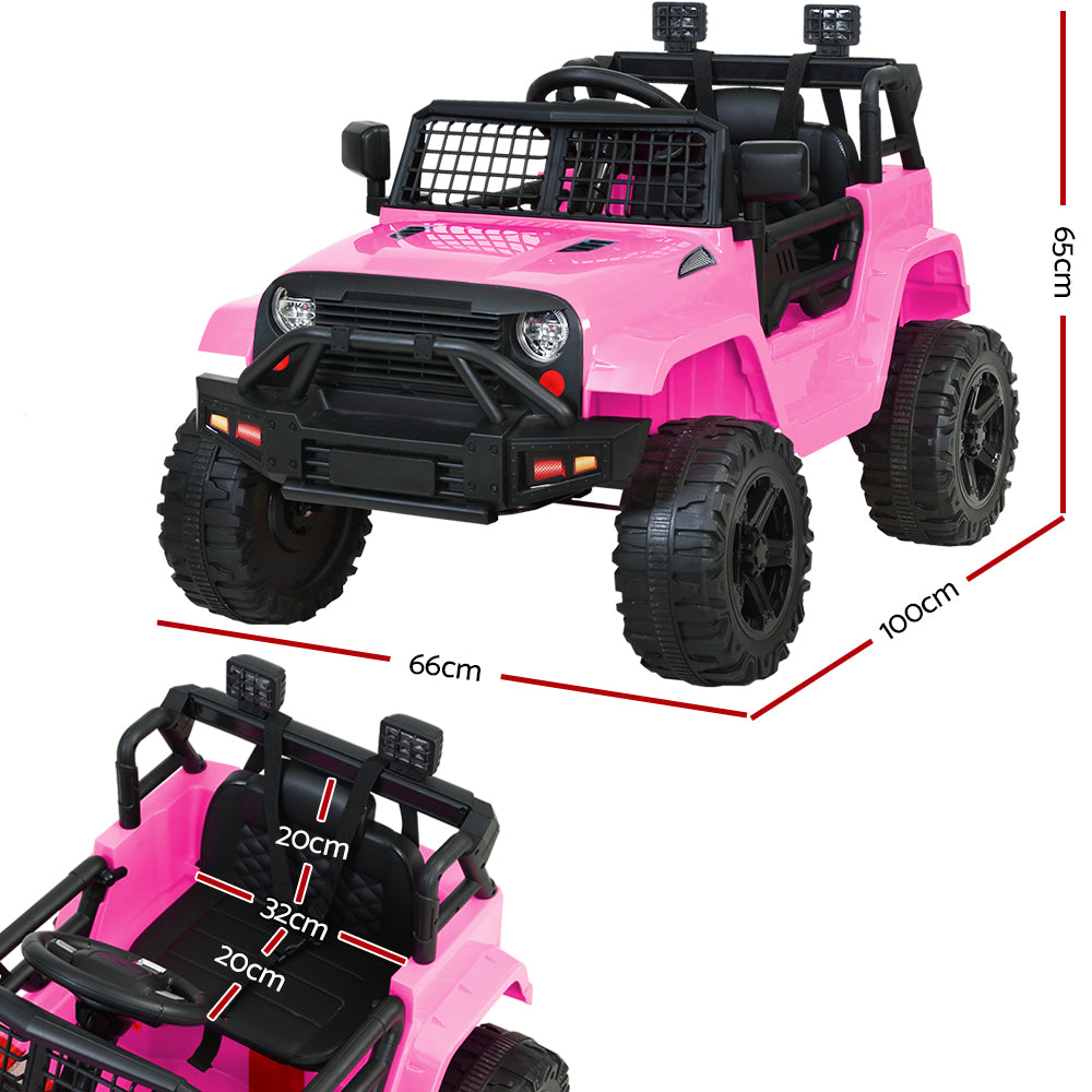 NNEDSZ Carro elétrico infantil 12V Brinquedos Jeep Bateria Controle remoto Rosa