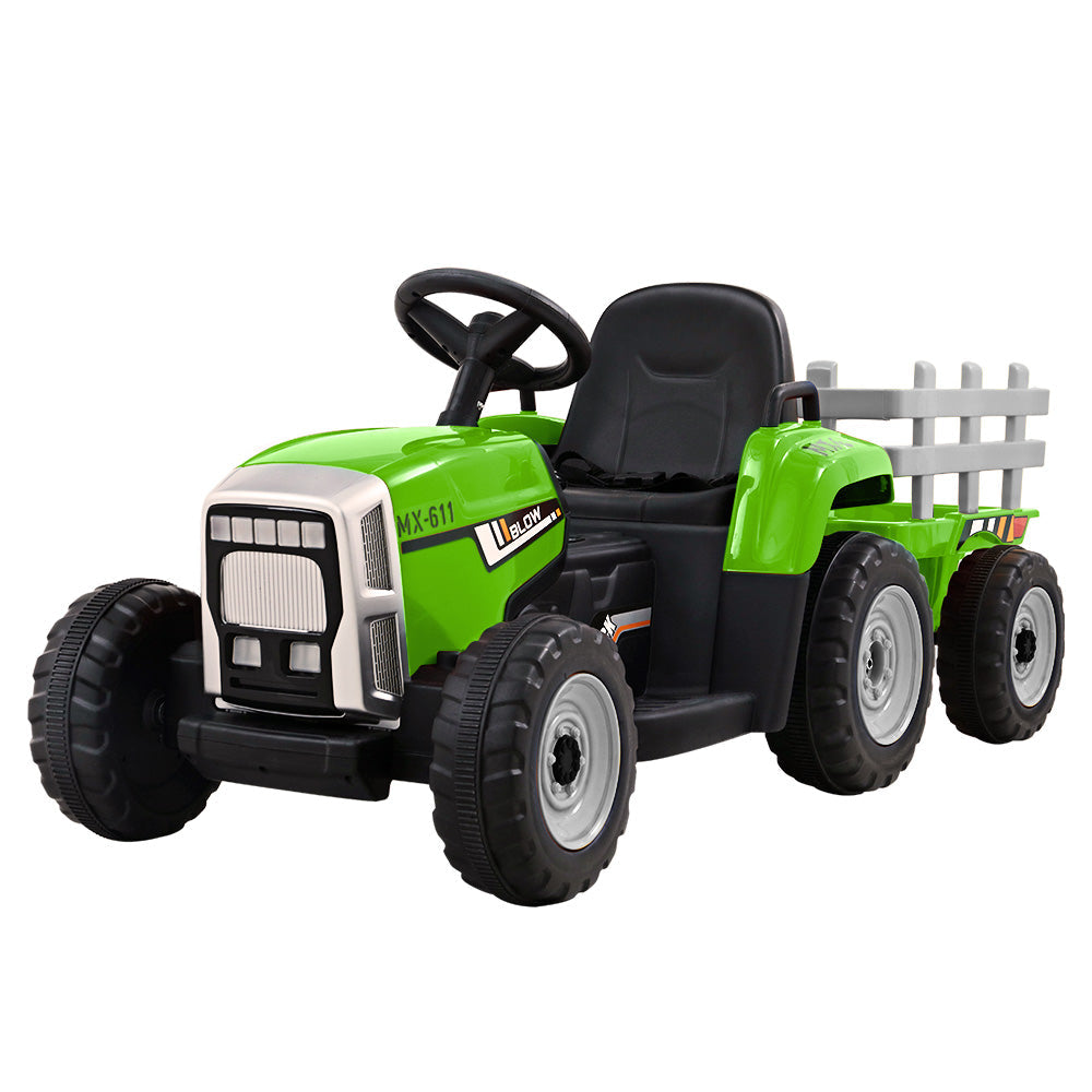 NNEDSZ Ride On Car Tractor Toy Kids Electric Cars 12V Battery Child Toddlers Green