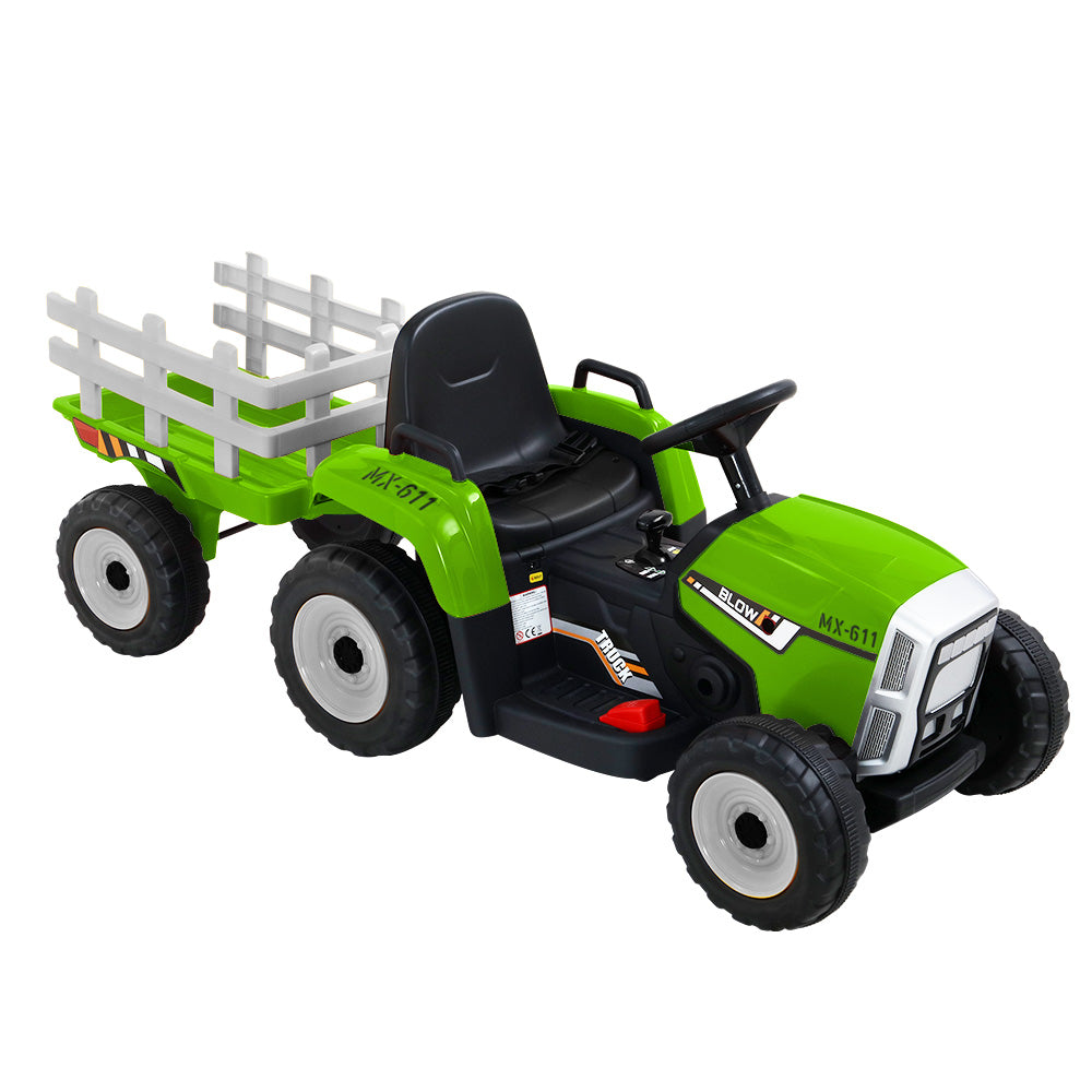 NNEDSZ Ride On Car Tractor Toy Kids Electric Cars 12V Battery Child Toddlers Green