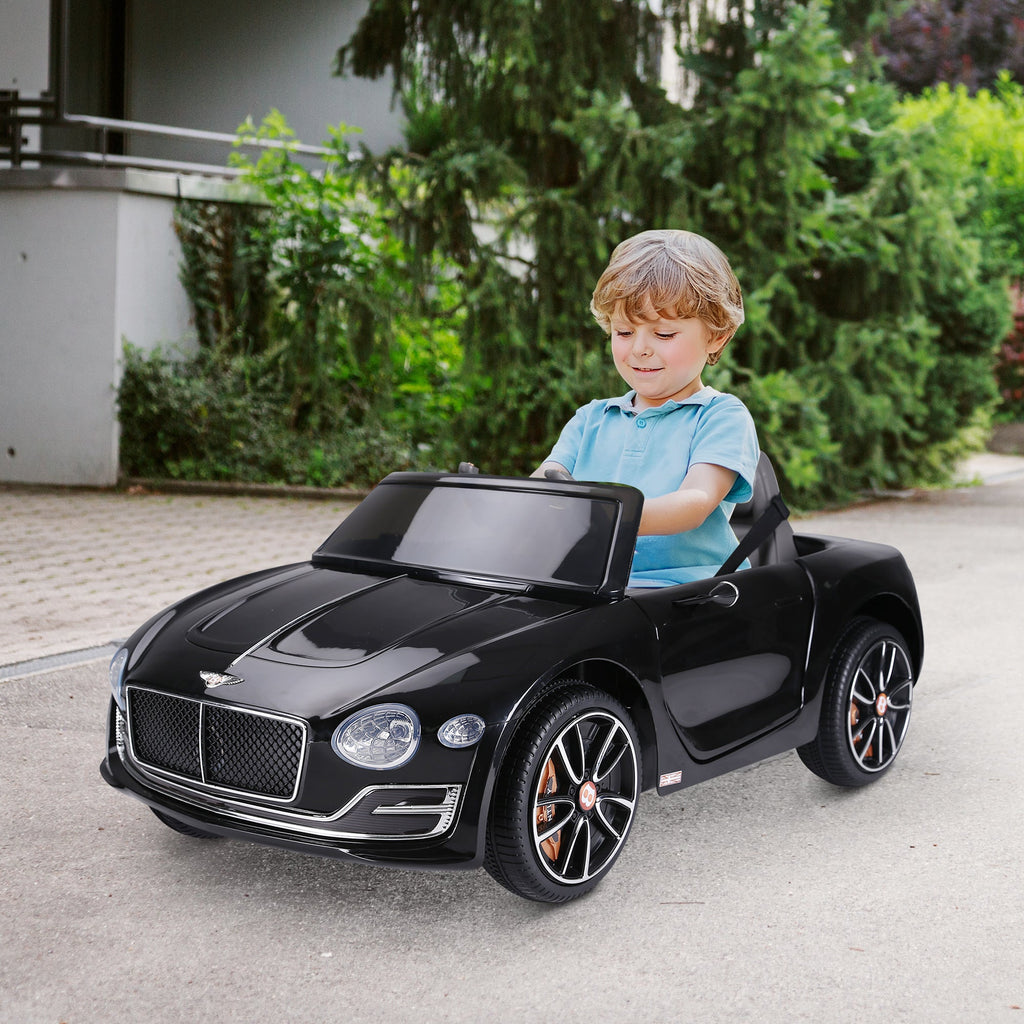 Carro elétrico infantil com bateria de 6 V PP Licenciado pela Bentley Ride On Toys Preto