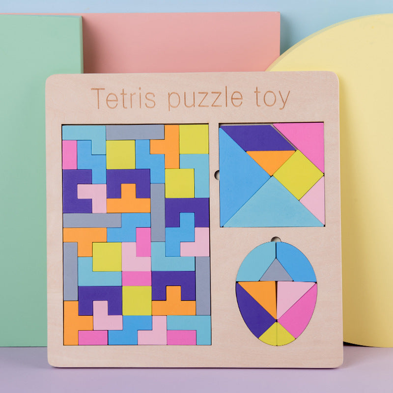Puzzle Tetris em Madeira Educativo para Crianças