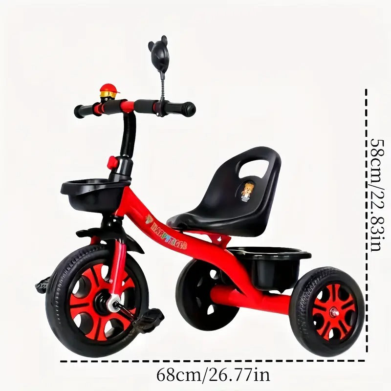 NNETM 3-Wheel Kids Red Tricycle Stainless Steel Bike